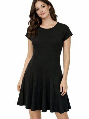 Polo Ralph Lauren Black Crewneck Swing Dress Mini Medium Short Sleeve Casualcore